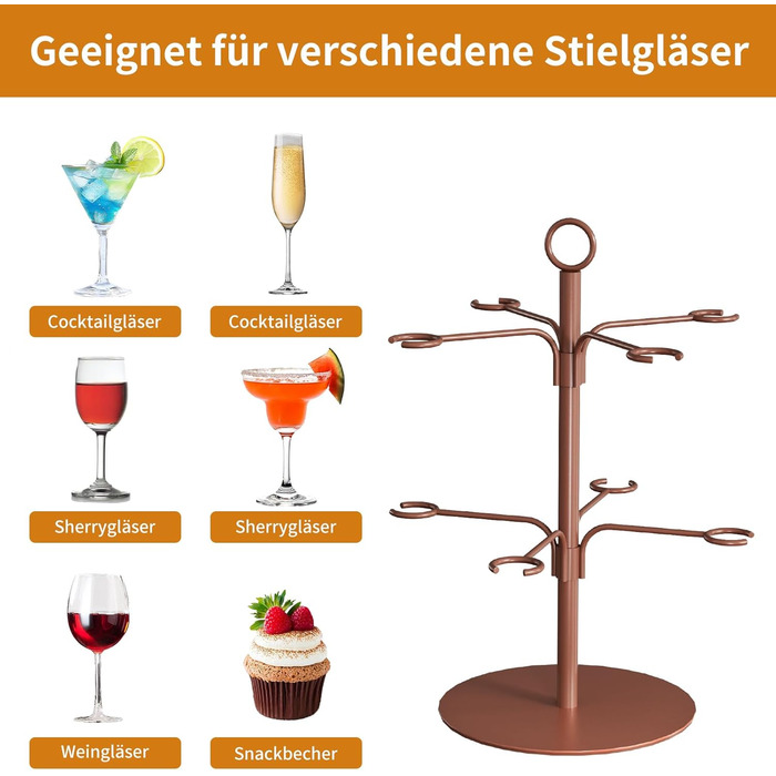 Башня для напоїв TJ.MOREE на 8 келихів Aperol Baum – підставка для коктейлів, подарунок для жінок, рожевий коктейльний столик для шампанського