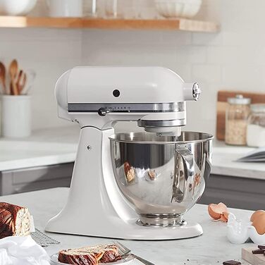 Миска з нержавіючої сталі 4,8 л з ручкою для KitchenAid, аксесуари для кухонної машини, сумісна з моделями K5THSBP, 125/150/165/175, підходить для посудомийної машини, срібляста