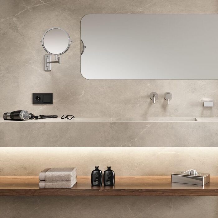 Geesa Kleenex Box, freestanding or for wall mounting, chrome-plated ABS, silver