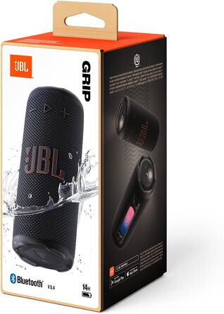 JBL Grip – Портативна Bluetooth колонка з AI Sound Boost, чорна. Водонепроникна (IP68), до 14 год роботи, підтримка Auracast