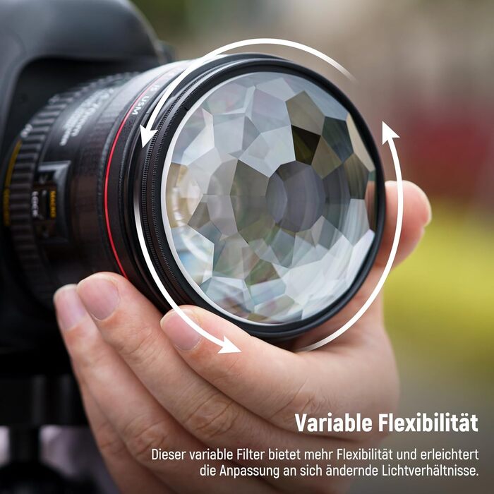 NEEWER Фільтр-призма Kaleidoscope 67mm для фотографії, кристалічне скло, ефект рефракції, змінна кількість мотивів