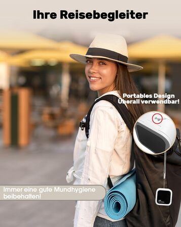 Стерилізатор зубних щіток UV-C та UV-A, настінний тримач з функцією сушіння повітрям, для ванної кімнати, дому та подорожей (білий)