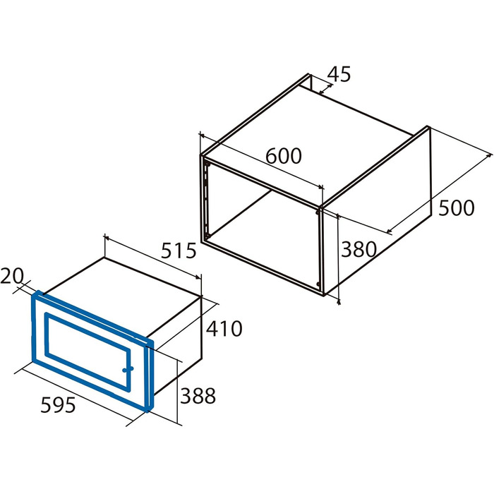 Вбудована мікрохвильова піч CATA MC 25 GTC BK Inox, 25л, 8 автоматичних меню, гриль 1000W, ширина 60 см