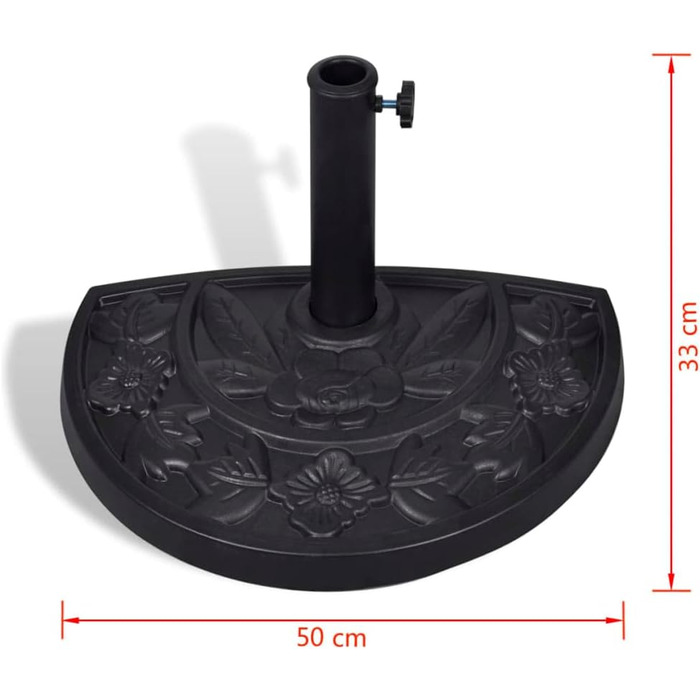 vidaXL Half-Round Umbrella Stand, 9 kg, Umbrella Stand, Umbrella Holder, Stand