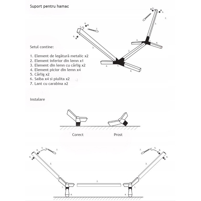 Гамак з стійкою Comfort Zone, коричневий, навантаження до 200 кг, 330 x 150 см