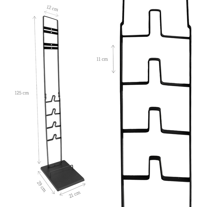 Підставка для акумуляторного пилососа, ручного пилососа, підлогого пилососа: аксесуари, станція зарядки, без свердління, чорний колір