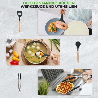 Набір посуду NutriChef 22 предмети антипригарний мармуровий – сковороди, каструлі, кухонне приладдя, форма для випічки, рукавиці, для індукції, посудомийна машина