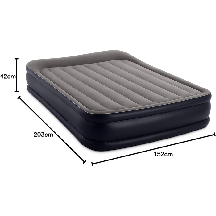 Надувний матрац Intex Deluxe Pillow Rest Queen з вбудованим електричним насосом 152x203x42 см