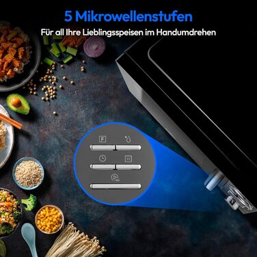 Мікрохвильова піч MEDION 3 в 1 з грилем та конвекцією (23 л, 900 Вт, 10 автопрограм, чорна) MD11493