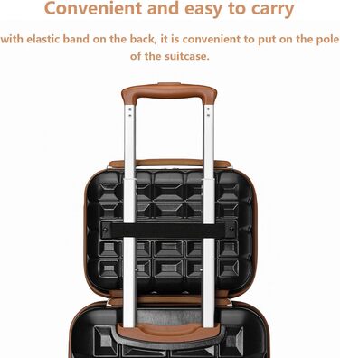 Набір валіз KONO 2 в 1: велика валіза + косметичка (чорний/коричневий, 72 см)