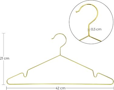 Плечики металеві SONGMICS, 20 шт., хромовані, антикорозійні, 42 см (CRI44R20 Gold)