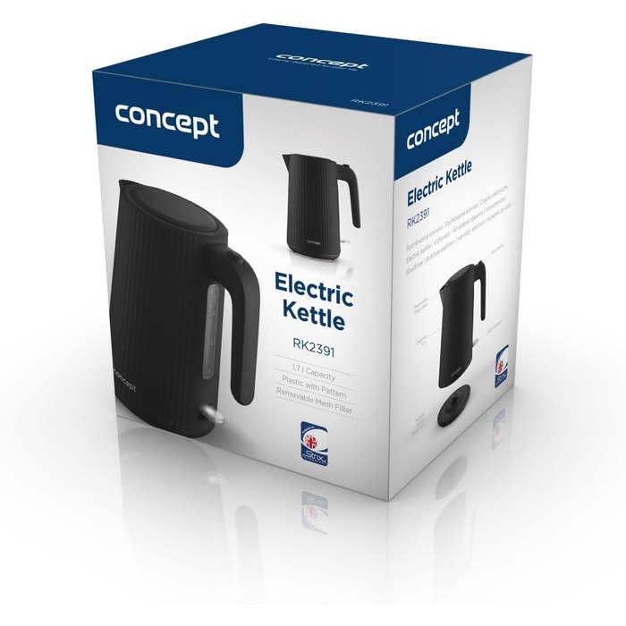 Електричний чайник Concept RK2391, 1.7 л, чорний