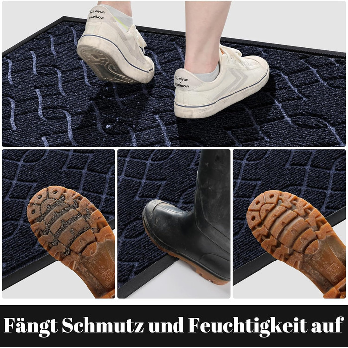 Килимок для дому та вулиці Yimobra, миючий, вологостійкий, 92 x 61 см, блакитний