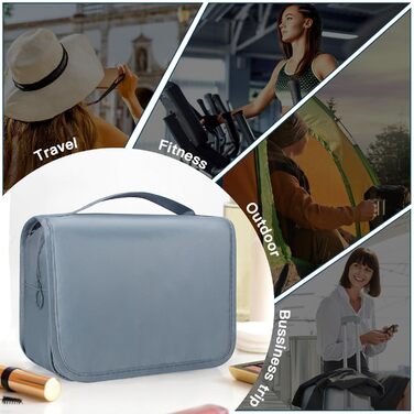 Зівакат Косметичка для душу на блискавці, водонепроникна, з ручкою, для подорожей, спорту, кемпінгу – сіра