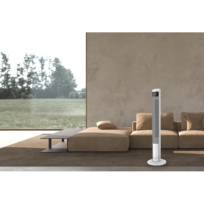 Вентилятор турецький Be Cool 121 см, 3 швидкості, осциляція, LED-дисплей, таймер 12год, іонізатор, пульт, білий, 45W