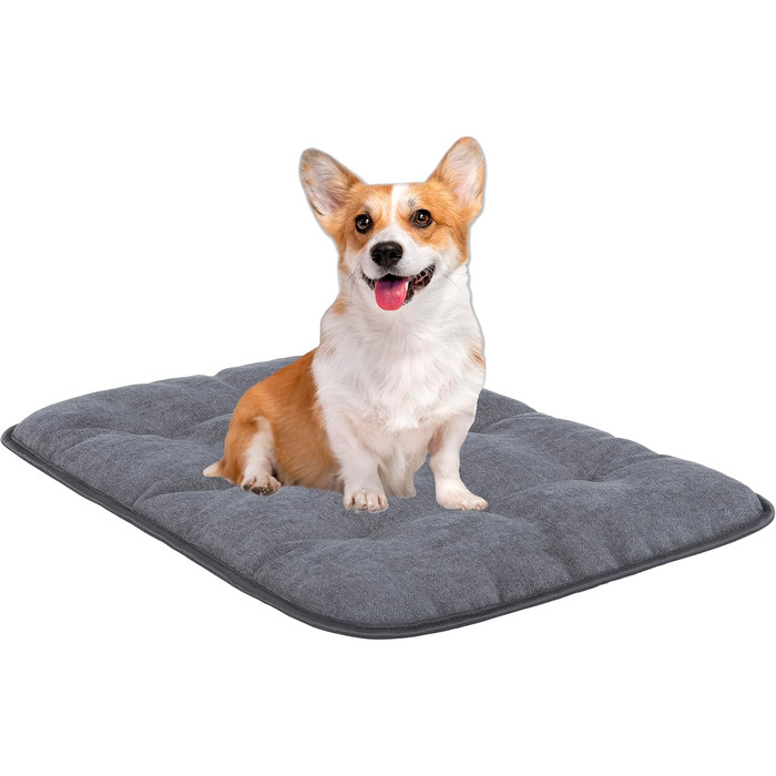 М'яке ліжко для собак MyBestBuddy Pik сірого кольору, 60x40 см, S, для алергіків (100% поліестер), нековзне, можна прати при 40°C, з пухнастим чохлом - килимок для собак, ліжко для маленьких собак, 60 x 40 см