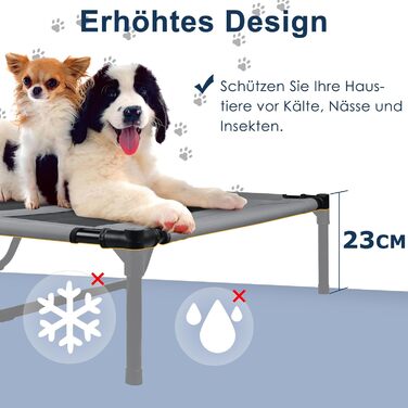 Лежанка для собак з балдахіном, XL, 122 x 92 x 102 см - водонепроникна, з дихаючим матеріалом, для відпочинку на вулиці та кемпінгу