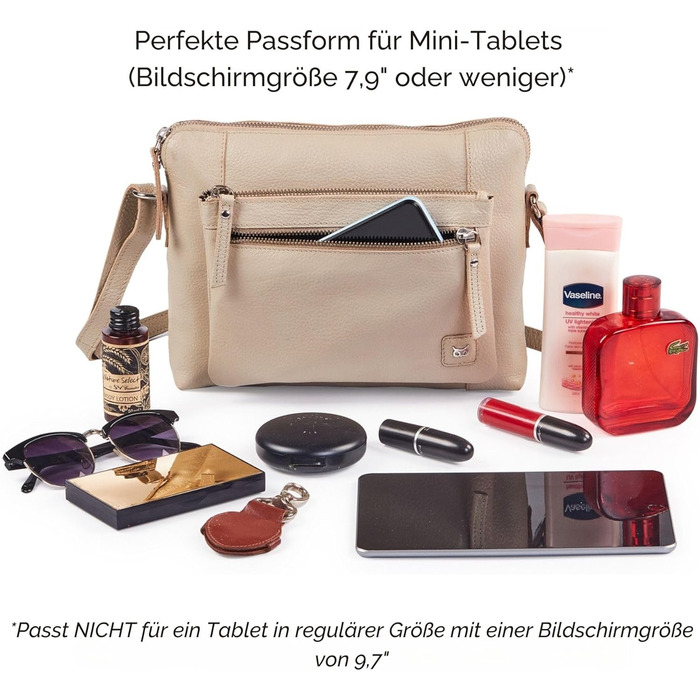 Сумка через плече Wise Owl з натуральної шкіри бежевого кольору (Nappa) для жінок та чоловіків, кросбоді, 5 відділень на блискавці