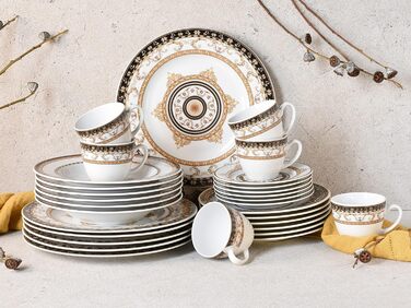 Creatable 15084, Majestic Series black, 30-piece set, Porcelain, Multicolor, 38x30x35 cm