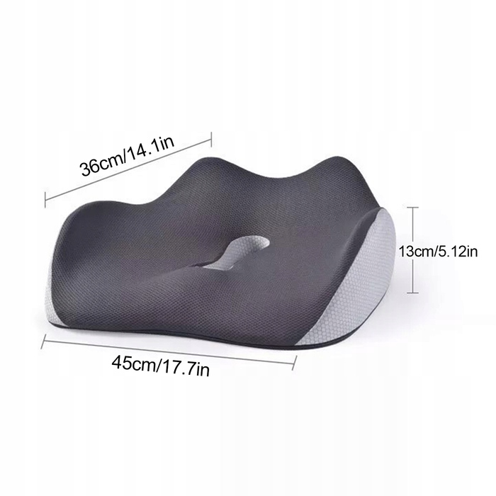 Ортопедична подушка для сидіння з ефектом пам'яті (Memory Foam) — зменшує тиск, для офісу, дому та авто