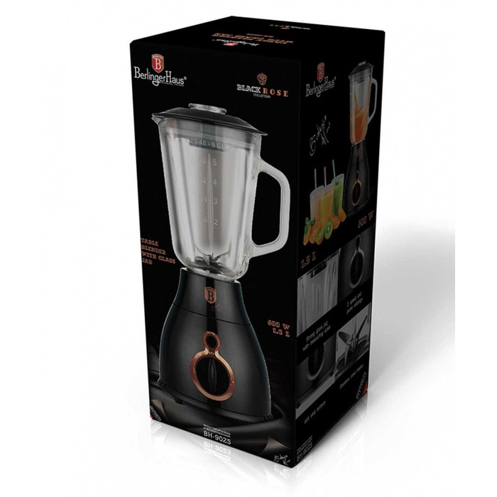 Стаціонарний блендер Berlinger Haus BH-9025 600 Вт, чорний
