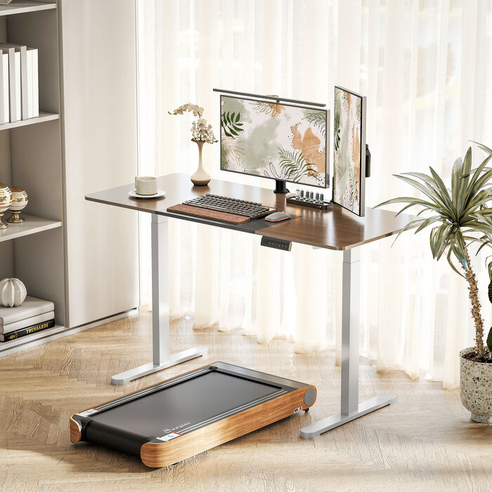 HOMCOM Height-Adjustable Desk Frame Electric Table Frame with 2 Motors & 3 Memory Control Desk Legs with Low Noise, Collision Protection White | Aosom