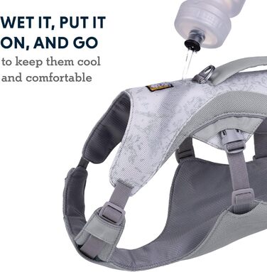 RUFFWEAR Swamp Cooler Dog Harness and Handle, Lightweight Running Gear Keeps Pets Cool in Hot Weather, Adjustable, Durable & Cooling, 2 Leash Ports, Graphite Gray (Large/XL, 81-107cm)