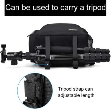 Сумка для камери CADeN: водонепроникна через плече для DSLR/SLR/беззеркальних камер з тримачем для штатива (чорна)