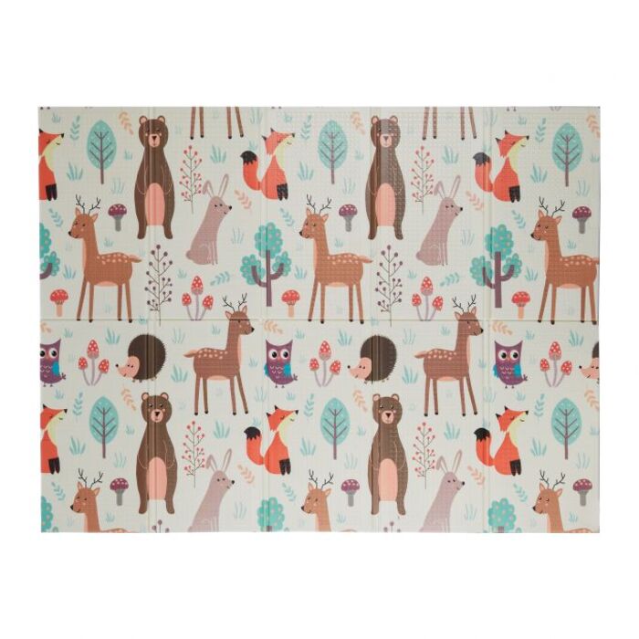 Relaxdays Foldable Play Mat with Forest Animals