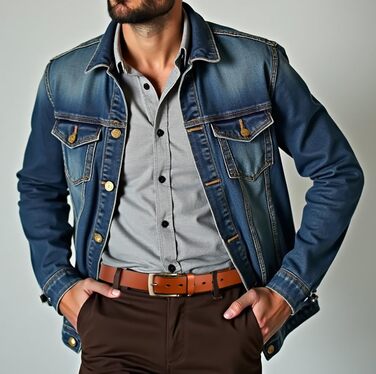 Чоловічий шкіряний ремінь BELTER, 38 мм, для джинсів, з подарунковою коробкою, розмір L (105 см), колір коричневий