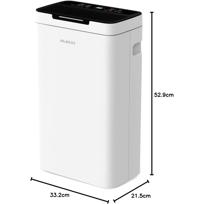 Зволожувач повітря 12 л/день з цифровим дисплеєм, нічний режим, резервуар 1.4 л, для дому, з колесами, безперервна подача