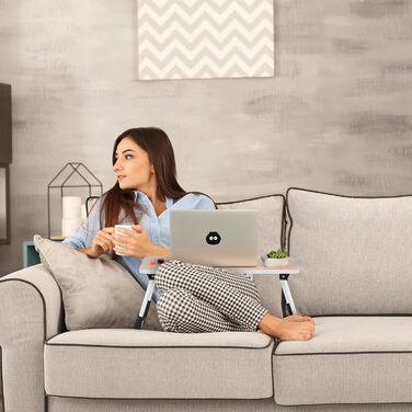 Столик для ноутбука Relaxdays на ліжко/диван, 26 x 63 x 40 см, розкладний, MDF, метал, натуральний колір