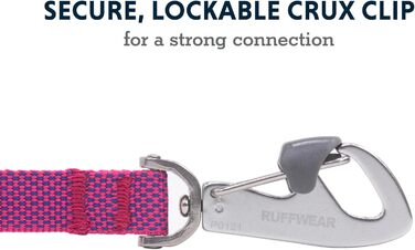 RUFFWEAR Dog Lead Hi & Light, Strong Lead with Integrated Storage Pouch and Secure Crux Clip, Compactly Foldable to Pocket Size, Alpenglow Pink