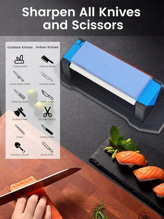 Набір точильних каменів Schleifstein 3-в-1: 400/1000/5000 грит, з підставкою, кутовою направляючою та шкіряним ремінцем для заточування ножів