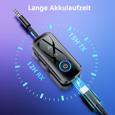 Bluetooth адаптер-ресивер 2-в-1 SONRU (передавач та приймач) з роз'ємом 3.5 мм Jack, для літака та автомобіля, чорний