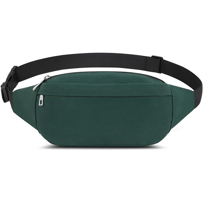 Чоловіча та жіноча поясна сумка на пояс для туризму, фітнесу, їзди на велосипеді, активного відпочинку, подорожей. Сумка на стегно, Doggy Bag, гаманець. Колір: темно-зелений (D1)