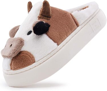 Тапочки домашні жіночі/чоловічі з товстою підошвою, плюш, м'які, антиковзні, зимові, теплі, пухнасті, з комфортною піною Memory Foam, коричневі