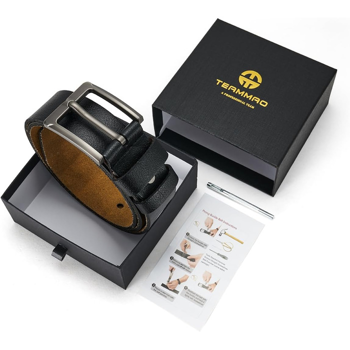 Чоловічий шкіряний ремінь чорного кольору, 110-180 см, великий розмір, ретро, повсякденний, для джинсів, робочий, 3,8 см, з подарунковою коробкою. Ширина пояса 160-165 см = загальна довжина 180 см