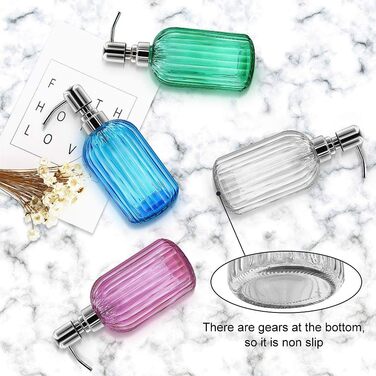 Набір дозаторів для мила 2 шт., 400 мл, скляні з нержавіючою сталею, для ванної, кухні, преміум-якість