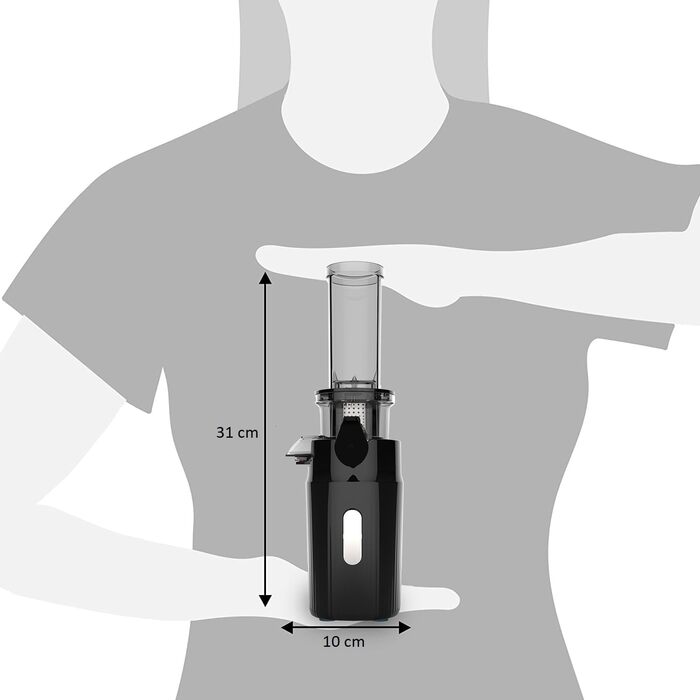 Zuminstant Compact Electric Juicer (Slow Juicer): Cold-pressed, nutrient-rich, foam-free juicer, space-saving, ideal for small spaces, for fresh fruits and vegetables