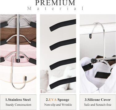 2 шт. Плечики для одягу економії місця з неслизьким покриттям. Організація шафи та зберігання для пальто, штанів, шарфів, краваток. Cxeuhk022bk2