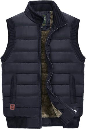 Чоловіча жилетка VtuAOL для зими, тепла флісова жилетка, безрукавка для активного відпочинку, Outdoor (XXL, 02 Blue)