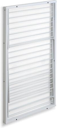 Настінна сушарка для білизни Karim від Arredamenti Italia, дерев'яна, висувна, 16 м дроту, фініш з вишневого дерева, міцна конструкція з масиву, незалежні сітки (P63 x L68 x H119 см, білий)