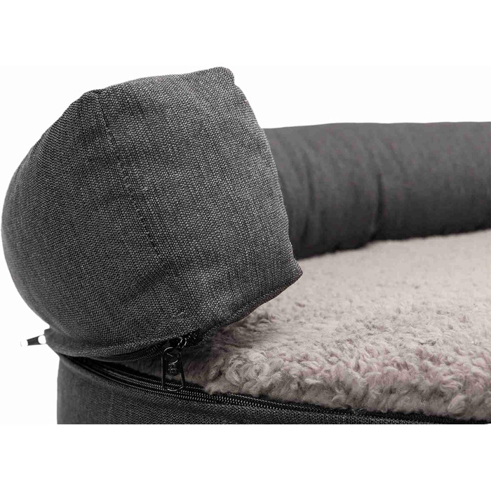 Ортопедичний лежак для собак TRIXIE 'Vital Sofa Bendson', овальний, 100 x 80 см, темно-сірий/світло-сірий