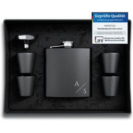 Набір фляг з гравіюванням - персоналізований з іменем - ідеальний подарунок на весілля та для чоловіків - нержавіюча сталь (Дизайн 8)