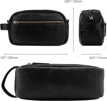 Чорна дорожня сумка Londo Echtleder з культурою та косметичною сумкою - унісекс