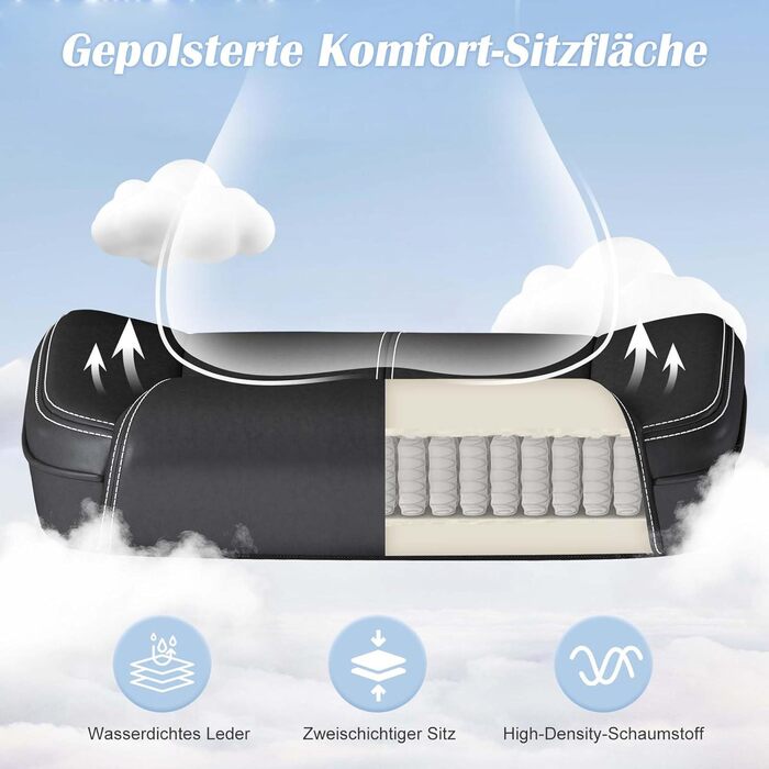 Офісний крісло AnyGod з шкіри, регульовані підлокітники, поворотне, для дому та офісу, до 136 кг, чорне