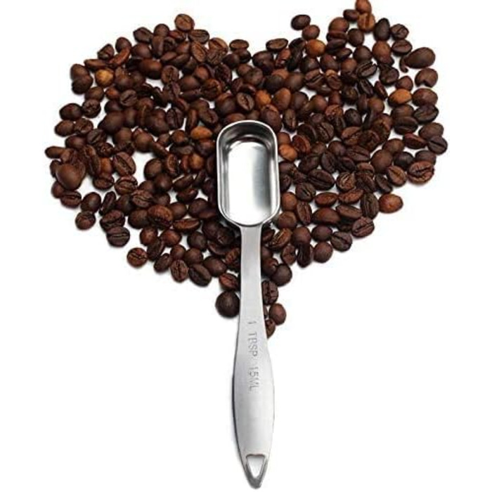 Shovel spoon set, 6-piece, stainless steel measuring spoons, slim measuring teaspoon set, measuring cups, for dry and liquid ingredients, spices, sugar, coffee, kitchen scale, kitchen.