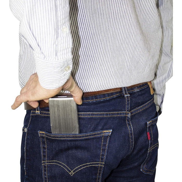 Металеве табакерка для сигарет: компактний, плоский, з дзеркалом. Для жінок та чоловіків. Містить до 7 сигарет. Виготовлено з нержавіючої сталі.