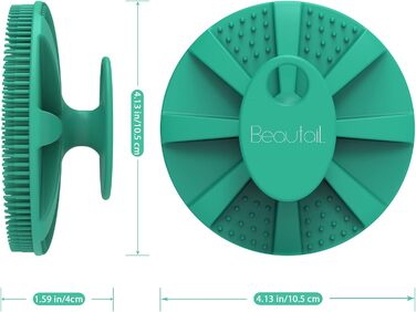 Силіконова щітка для тіла BEAUTAIL, м'яка пілінг-щітка для тіла, для жінок та чоловіків, чутлива шкіра, 1 шт. (Зелена)
